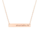 Personalized Name Rose Gold Bar Necklace