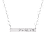 Personalized Name Silver Bar Necklace