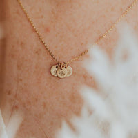 Mini Birth Flower Stacker Necklace | 1/4" Disc