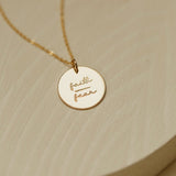 Faith-Fear Disc Necklace- 5/8"