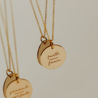 Faith-Fear Disc Necklace- 5/8"