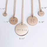 Personalized Gold Disc Necklace With Initial