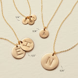 Initial Disc Necklace - 3/8"