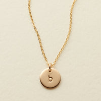 Initial Disc Necklace - 3/8"