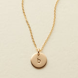 Initial Disc Necklace - 3/8"