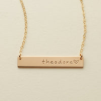 Name Bar Necklace | 1.25" horizontal bar