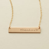 Name Bar Necklace | 1.25" horizontal bar