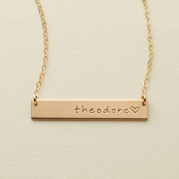 Name Bar Necklace | 1.25" horizontal bar